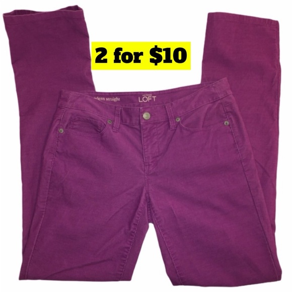 Ann Taylor LOFT Modern Straight Corduroy Pants Size 26 (size 2) - Picture 1 of 10